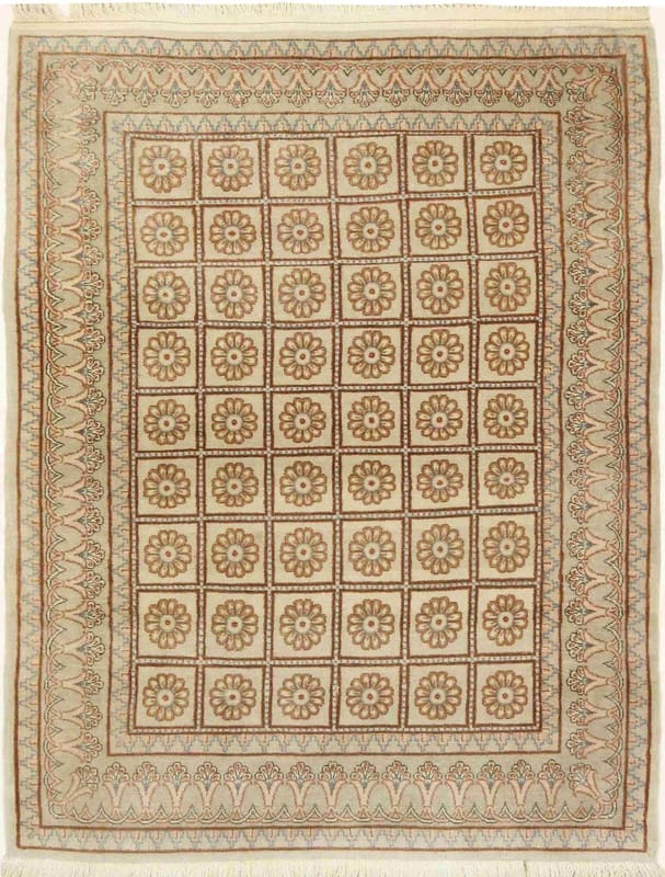 Keshan Teppich 144x111 cm | Perserteppich | Blumenmuster handgeknüpft