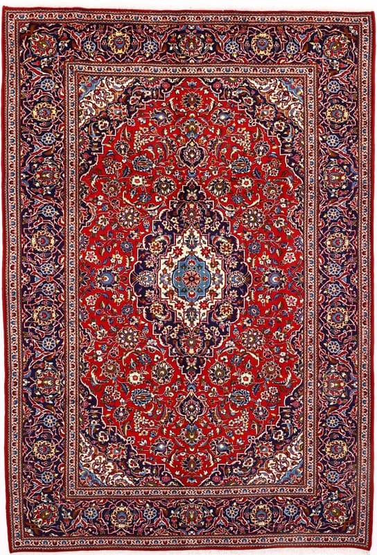 KESHAN Teppich 306x211 cm - Klassisches Medaillon-Muster, handgeknüpft