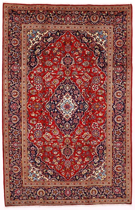 KESHAN Teppich 330x209 cm – Klassisches Medaillon, handgeknüpft