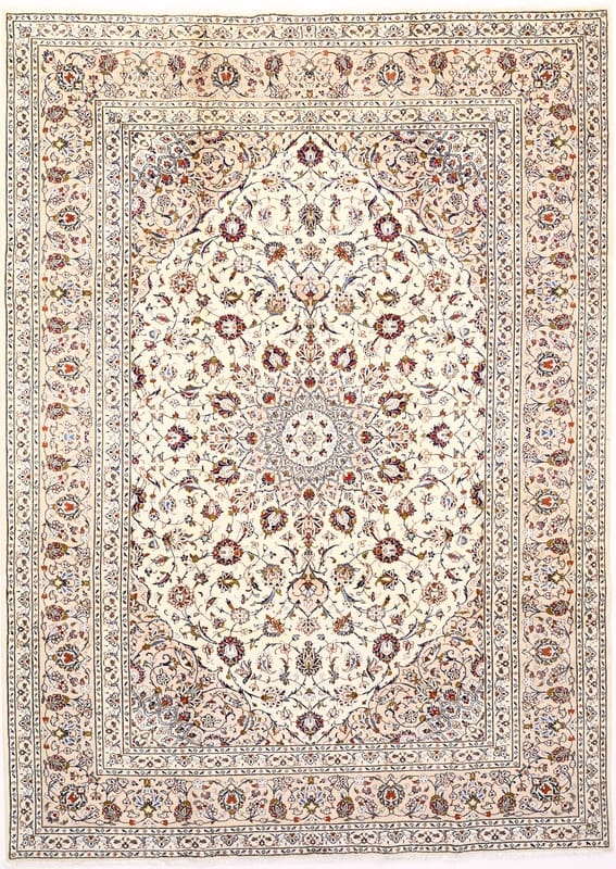 KESHAN Teppich 346x247 cm - handgeknüpft, persischer Stil, Blütenmuster