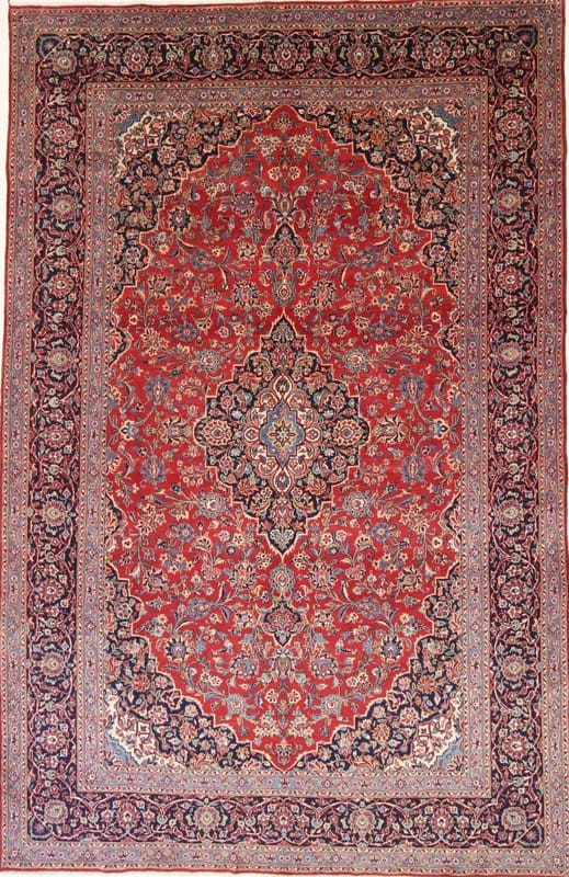 Keshan Teppich 399x260 cm, traditionell, handgeknüpft, Perserteppich