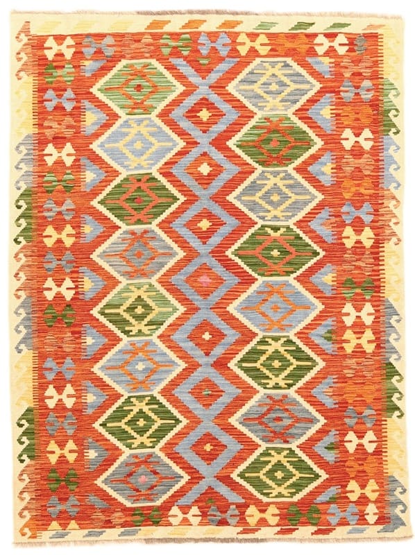 Kilim-Teppich 200x151 cm – Handgewebt mit geometrischem Design