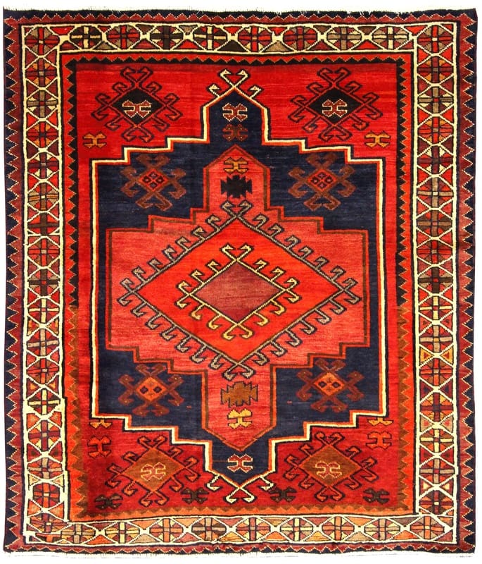 Lorestan Teppich 191x161 cm – Antiker Perserteppich, handgeknüpft