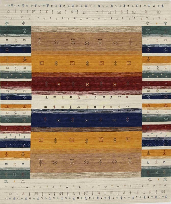 Loribaf Teppich 357x254 cm, robust & strapazierfähig, handgeknüpft