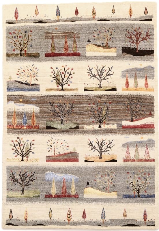 Loribaft Orientteppich 243x166 cm Lebensbaum-Motiv handgeknüpft