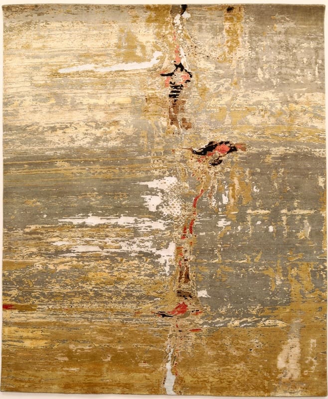 Luxuriöser Modern Lotus Orientteppich 307x254 cm – handgeknüpft