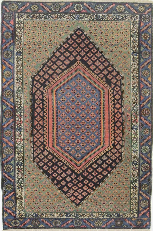 Malayer Antik Teppich 182x121 cm, handgeknüpft, Perserteppich