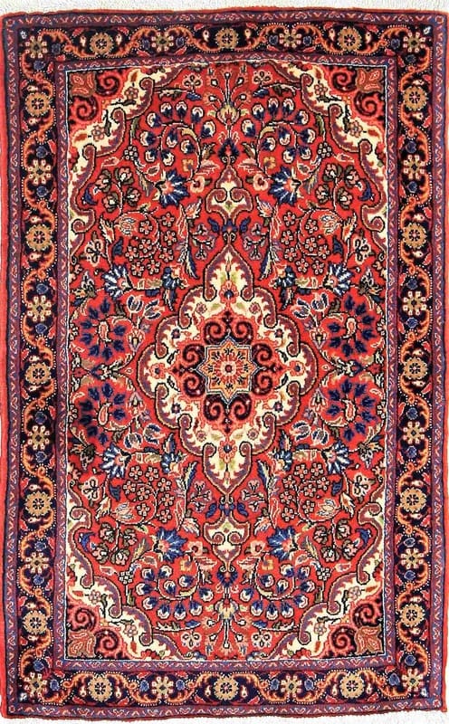 Malayer Teppich 103x65 cm, antik, einzigartiges Design, handgeknüpft