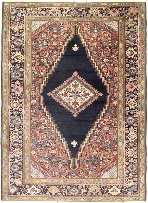 Malayer Teppich 152x108 cm, antik, handgeknüpft, Orientteppich