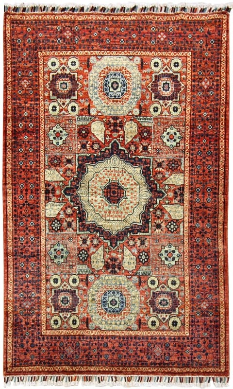 Mamluk Orientteppich 154x103 cm - antikes Design, handgeknüpft