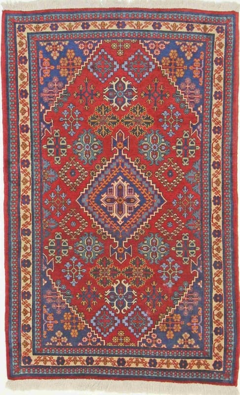 Meymeh Teppich 156x97 cm, handgeknüpft, 100% Wolle, Perserteppich