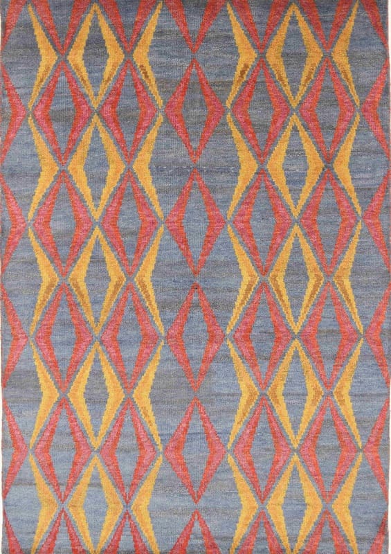 MODERN-IKAT Orientteppich 240x168 cm - Handgeknüpft, einzigartig