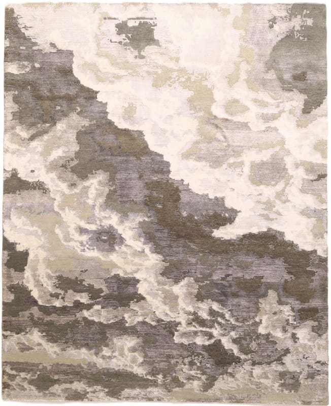 Modern Lotus Teppich 306x246 cm – Handgeknüpft, Wolken Design