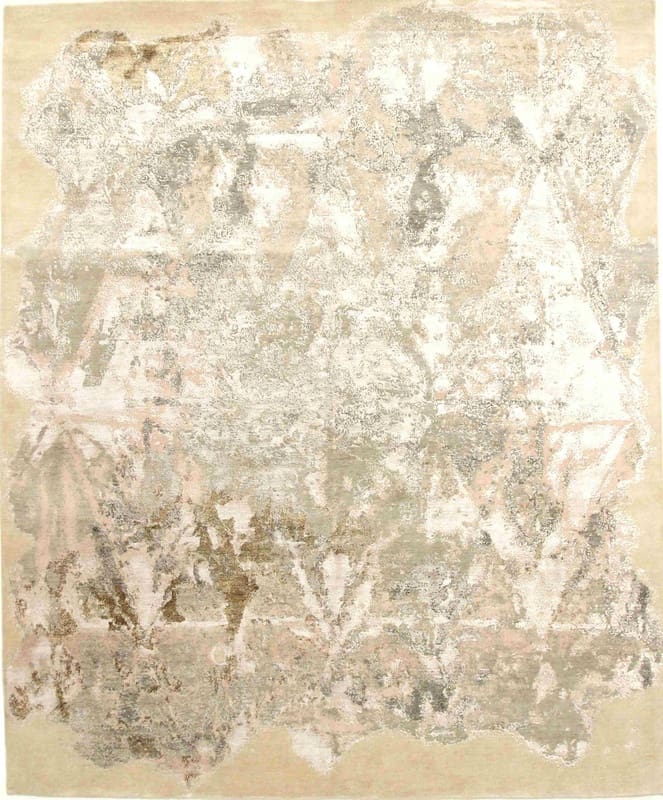 Moderner Lotus-Teppich 309x254 cm, creme, skandinavisch, handgeknüpft