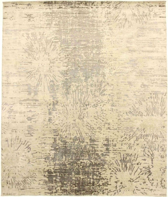 Moderner Nepal Teppich 301x255 cm, creme-braun, handgeknüpft