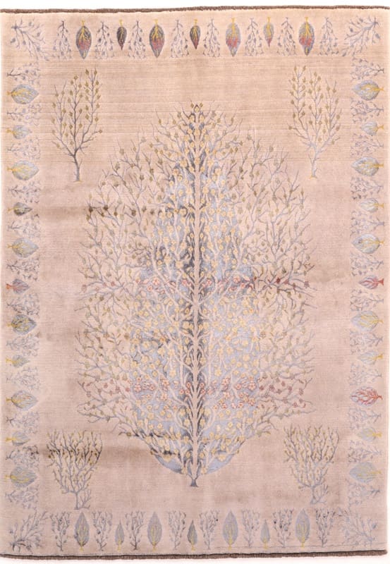 Moderner Orientteppich 245x174 cm mit zeitgenössischem Muster, handgeknüpft