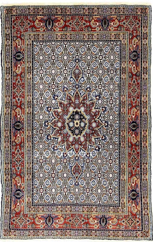 Moud Orientteppich 152x96 cm Medaillon-Muster handgeknüpft