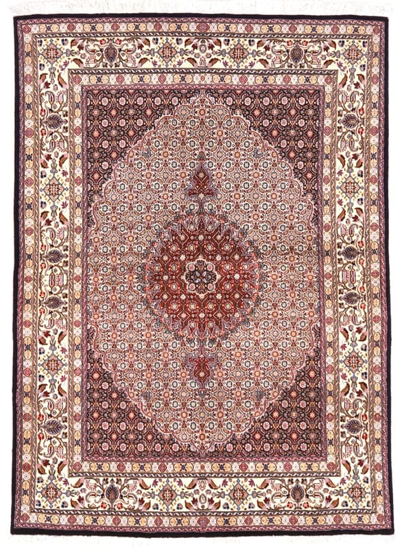 Moud Orientteppich 200x144cm Medaillon-Muster handgeknüpft