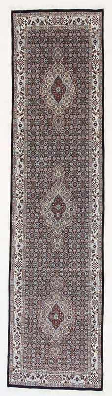 Moud Perserteppich 314x73 cm - Medaillon-Muster, handgeknüpft