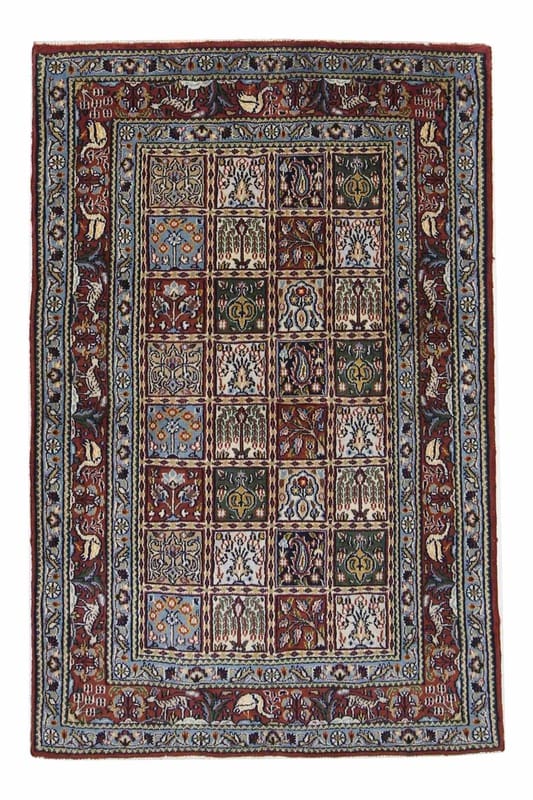 Moud Teppich 154x96 cm Medaillon-Muster Perserteppich handgeknüpft