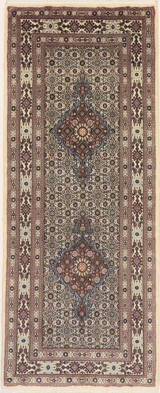 MOUD Teppich 203x82 cm Medaillon-Muster handgeknüpft Perserteppich