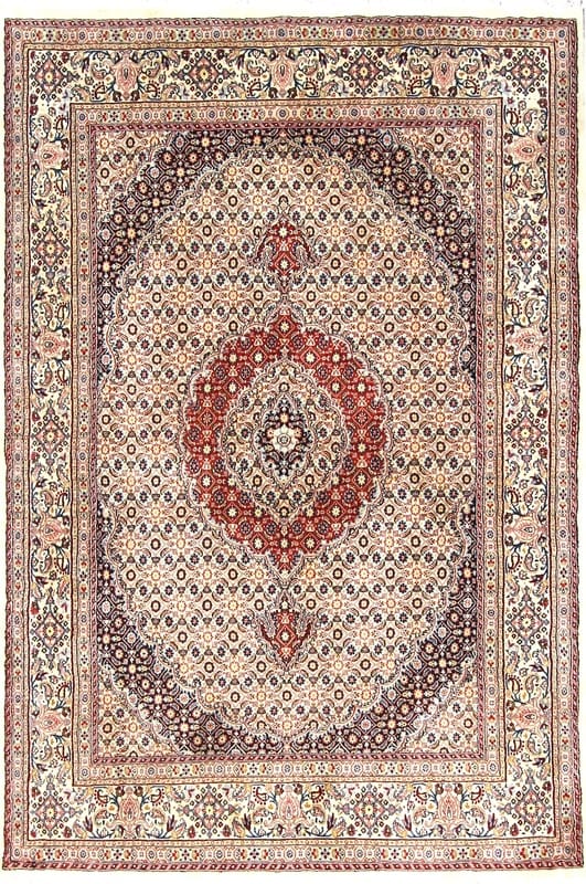 Moud Teppich 224x147 cm, 450.000 Knoten, Perserteppich handgeknüpft H1