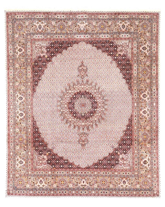 Moud Teppich 304x248 cm, Medaillon-Muster, handgeknüpft, Perserteppich