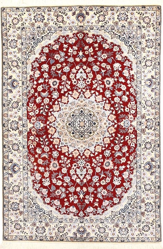 Nain 6 La Orientteppich 172x115 cm in Rot-Creme, handgeknüpft