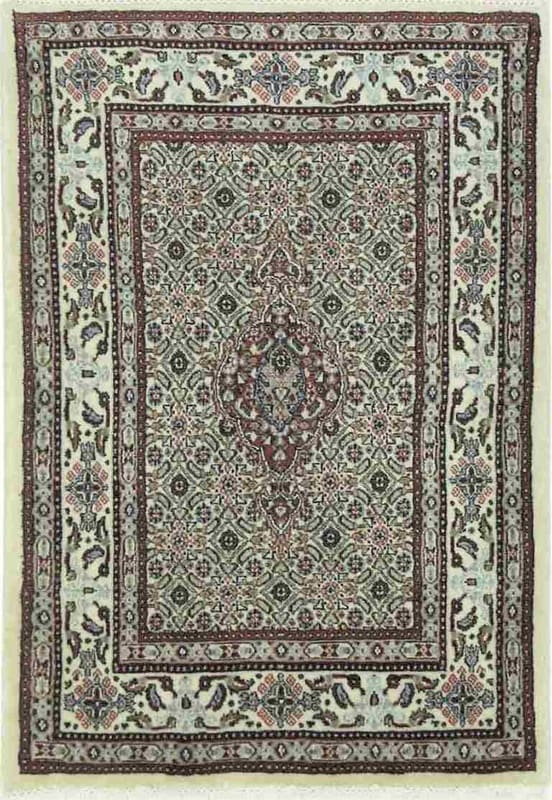 Orientteppich 119x81 cm, handgeknüpft, buntes Muster, Moud