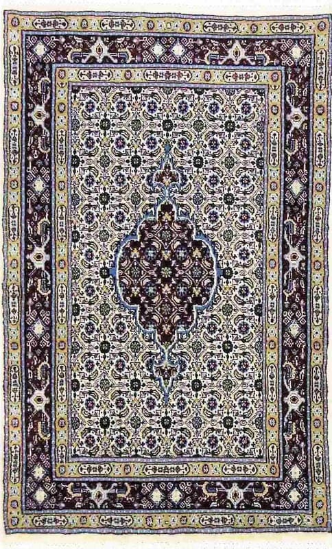 Orientteppich 123x76 cm, handgeknüpft, Moud, bunt, einzigartig