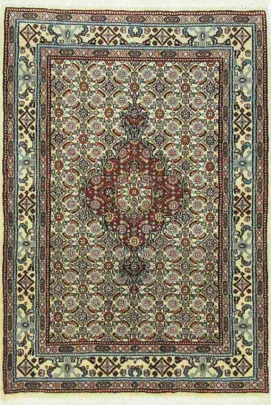 Orientteppich 123x82 cm, Moud, handgeknüpft, stilvolles Design