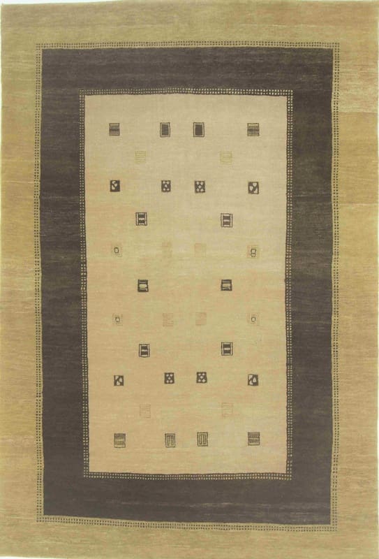 Orientteppich 205x138 cm, handgeknüpft, geometrisches Design, Wolle