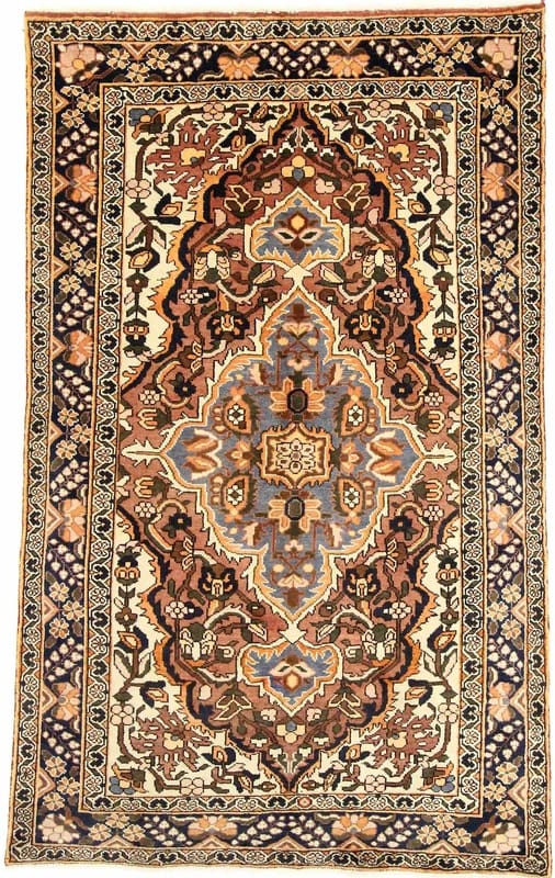 Orientteppich 222x138 cm Bakhtiar Handgeknüpft Wolle Kunstwerk