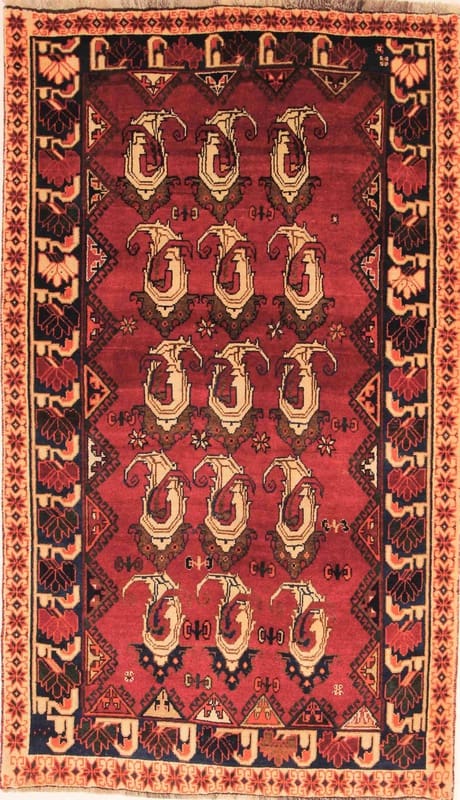 Orientteppich 225x131 cm Ghashgahi, 160.000 Knoten, Handgeknüpft