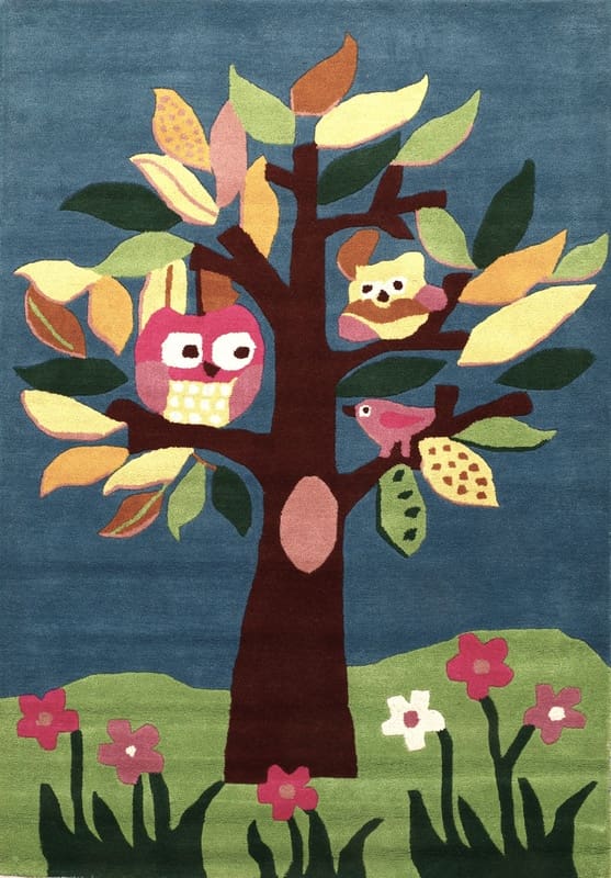 Orientteppich 245x171 cm mit Baum- und Vogeldesign, handgeknüpft