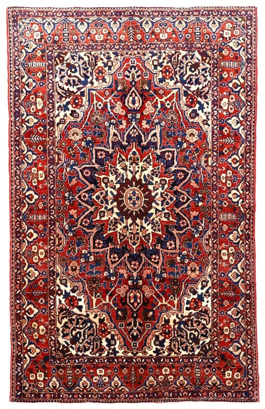 Orientteppich 252x155 cm Bakhtiar-Muster handgeknüpft aus Wolle
