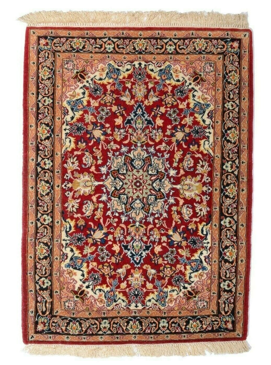 Orientteppich 99x71 cm, 850.000 Knoten, Perser Wolle & Seide, handgeknüpft