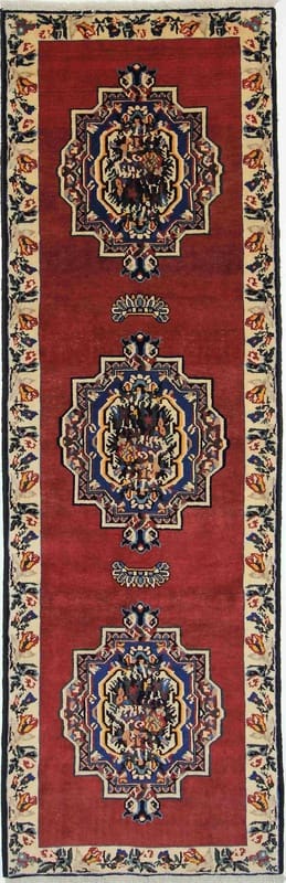Orientteppich Bakhtiar 300x95 - Handgeknüpft, Muster in Rot