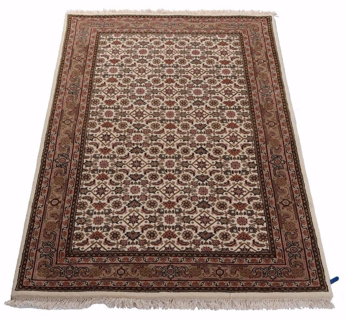 Orientteppich Beige 155.000 Knoten Handgeknüpft, Indisch, Geometrisch