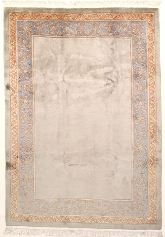 Orientteppich China 359x252cm, handgeknüpft, Wolle & Seide, Blumenmuster