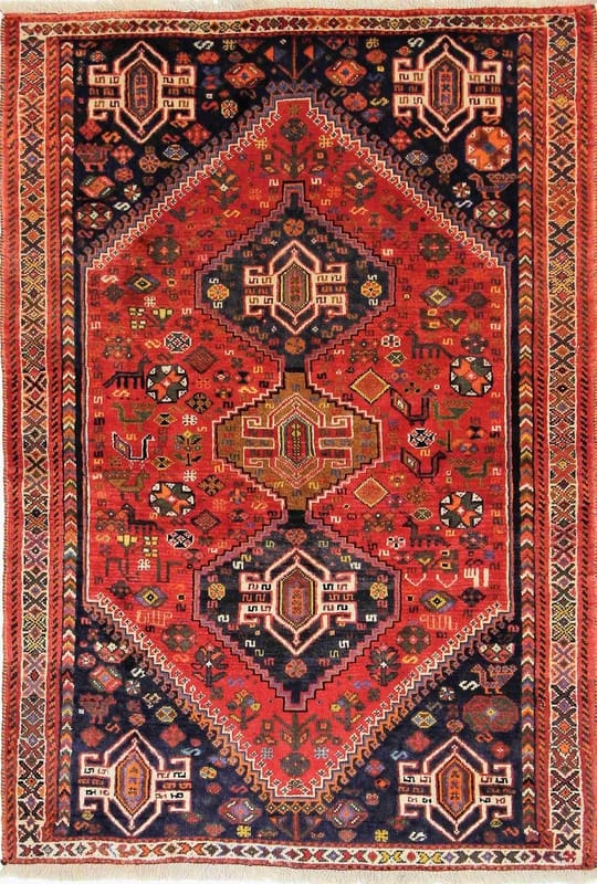 Orientteppich Ghashghai 159x110 cm, handgeknüpft, feinster Stil