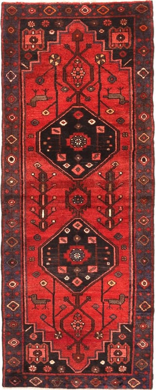 Orientteppich Hamadan 208x81 cm – semi-antiker Stil, handgeknüpft