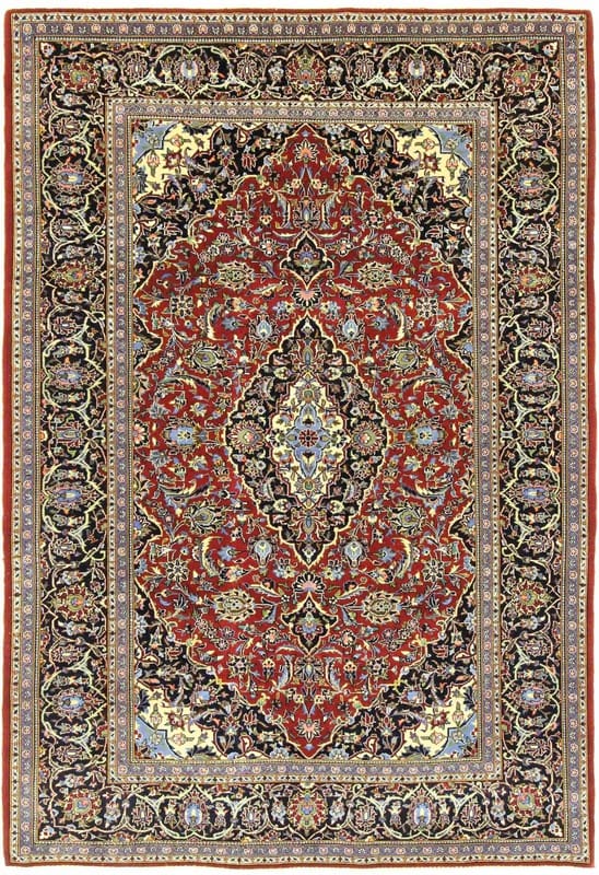 Orientteppich Keshan 216x141 cm, handgeknüpft, klassisches Design