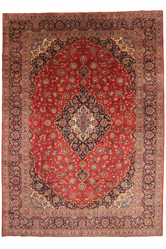 Orientteppich Keshan 425x304 cm, handgeknüpft, floral, traditionell