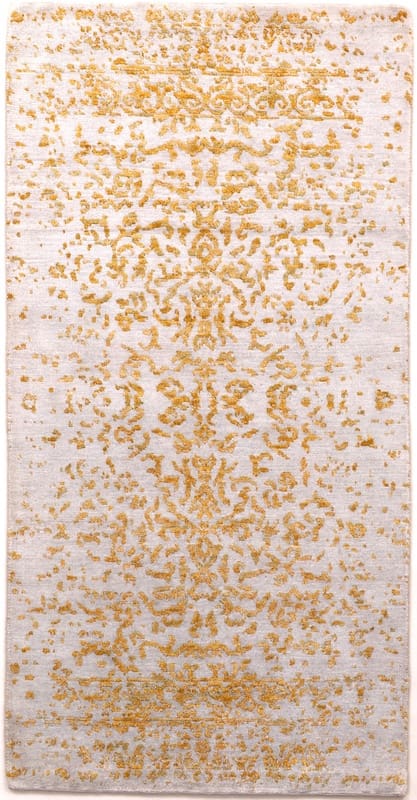 Orientteppich Modern Lotus 142x72 | Handgeknüpft im Design