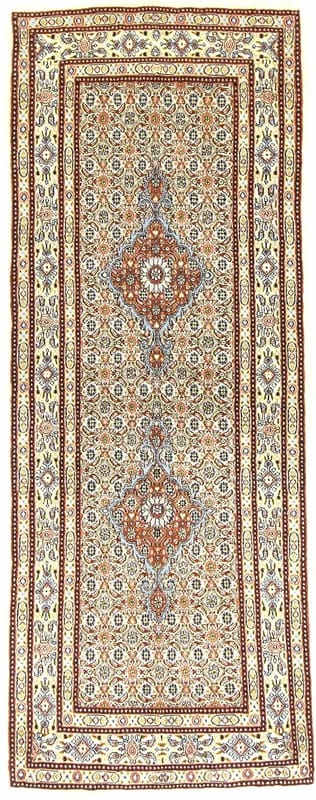 Orientteppich MOUD 206x80 cm Medaillon-Muster handgeknüpft