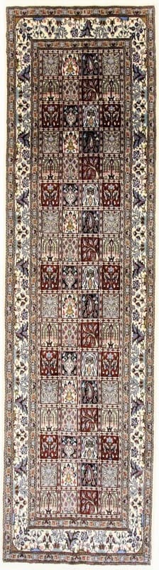 Orientteppich MOUD 302x83 cm, Medaillon-Muster, handgeknüpft