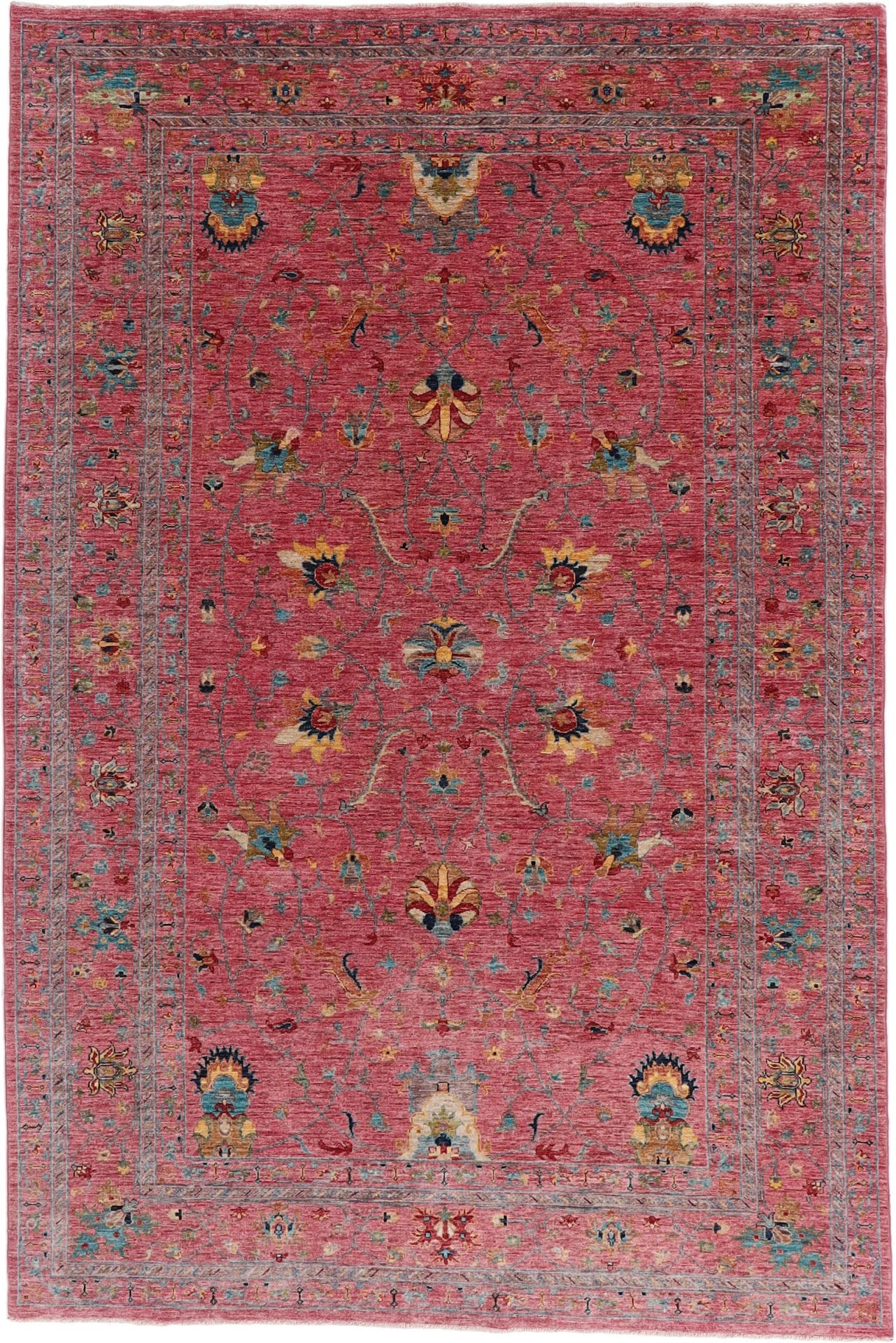 Orientteppich Samarkand 198 x 294cm, handgeknüpft, Wolle, bunt