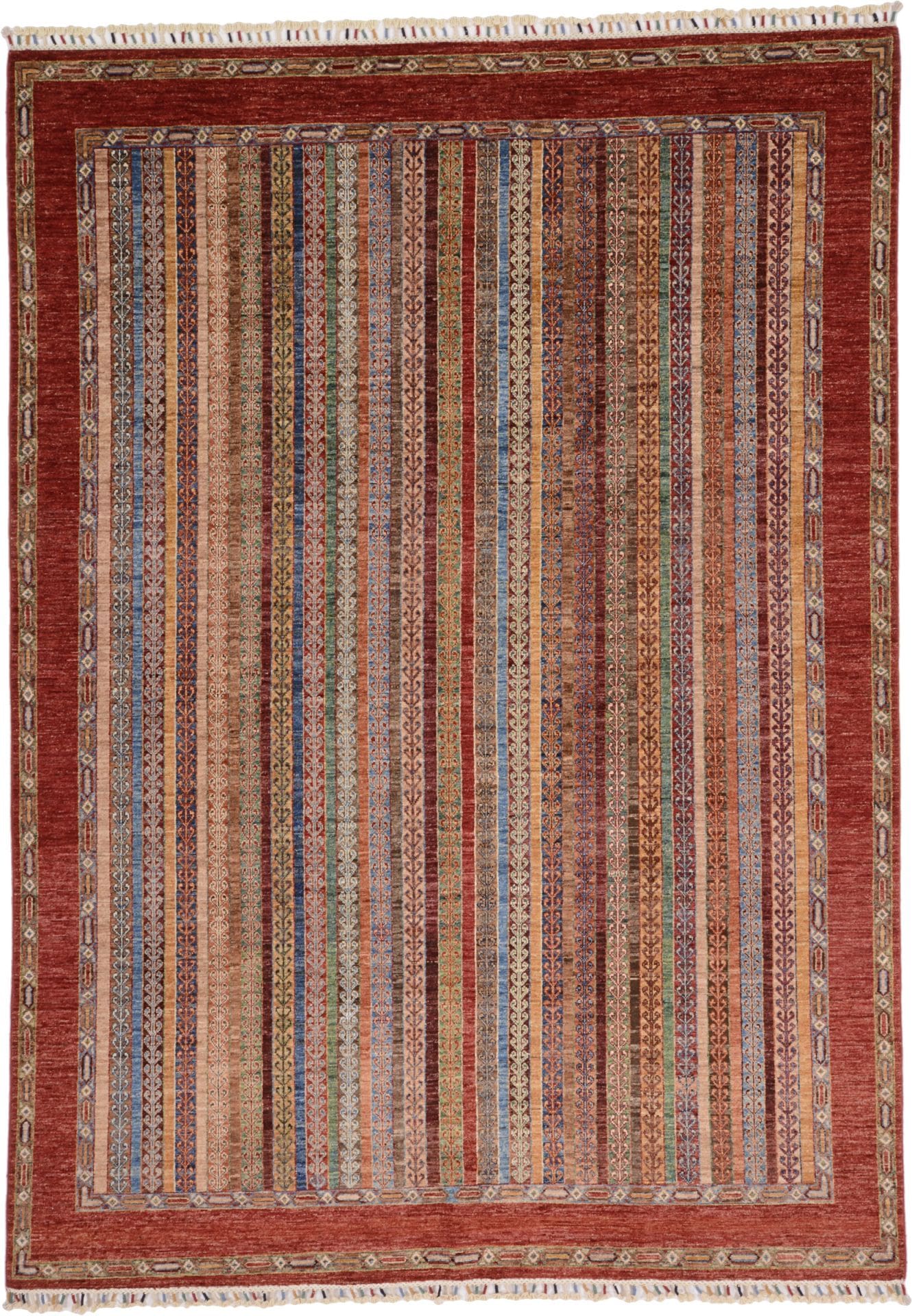 Orientteppich Samarkand 215 x 298cm, handgeknüpft, bunte Wolle