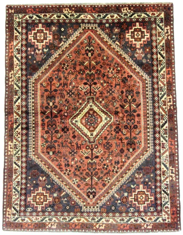 Orientteppich SHIRAZ 216x163 cm, handgeknüpft, bunt & stilvoll